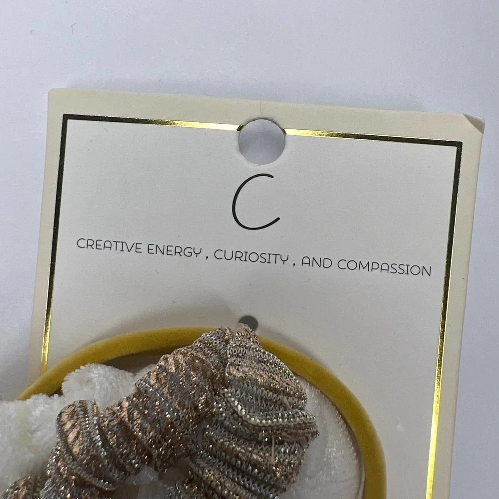 Nordstrom Initial C Gold Bobby Pin Pink Scrunchie Set Pearl Preppy Chic